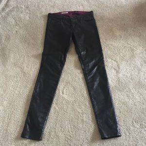 AG super skinny faux leather jeans